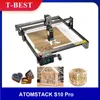 Impressoras Atomstack S10 Pro 50W CNC Desktop DIY Laser Gravura Máquina de corte 410x400mm Área fixa fixa ultra-fina