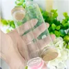 30x120mm Glass Bottle With Bamboo Cap Multipurpose Lid Leak Proof Airtight Canister Storage Bottles Jars 50pcs