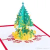 Christmas Paper Gift 3D Stereo Greeting Cards Xmas Tree Birthday Blessing Handmade Happy New Year Greet Business Bless Card WDH0100