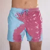 Couleur Changement de nage shorts hommes Discoloration de l'eau tactile à sec rapide surf sur les maillots de bain frais mâles à noix de maillot