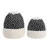 Parent-child Beanie 8 Colors Winter Warm Adult Kids Knitted Caps Outdoor Sports Beanies Plaid Wool Hat Festive Party Hats CYZ2860