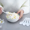 Wholesale Asian Soup Spoons Saimin Ramen White Plastic Spoon Outdoor Disposable Spoons DH8686