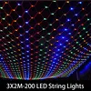 3 * 2m LED 문자열 빛 그물 크리스마스 조명 벽에 야외 LED 조명 장식 페어리 조명 파티 웨딩 펜 던 트 201130