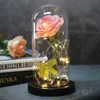 Fleur artificielle romantique dans un dôme en verre, Rose la belle et la bête, batterie LED, cadeau d'anniversaire, de saint-valentin