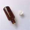 10 pcs 40x100 mm Empty Brown Glass Bottle Essential Oil Jar DIY 50 ml Liquid With White Plastic Safety Screw Cap