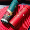 Retro chinês estilo thermo garrafa de garrafa inteligente exibição de temperatura potável heter bala de vácuo para xícaras de caneca térmicas 500mla42