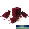 1 Pack Multi Size Wine Red Drawstring Velvet Bags Organza Storage Pouches For Christmas Wedding Gift Bags Jewelry Packaging