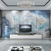 Benutzerdefinierte jede Größe Wandbild Tapete moderne blaue Landschaft Marmor Tapeten Wohnzimmer TV Sofa Home Decor Papel De Parede 3D Sala