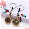 Keychains Fashion Accessories Brass Rotatable Zodiac To Make Money Car Key Chain Pendant Drop Delivery 2021 Dlcw0