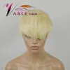 Vancehair Volledige machine Menselijk Haar Pruiken Voor Vrouwen 613 Honey Blond Pixie Cut Layered Bob Pruiken
