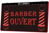 LS0631 Ouvert Barber Poles Open Shop 3D Engraving LED Light Sign Wholesale Retail