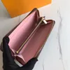 Portefeuille Clemence Wallet Высококачественный женский Lconic Fashion Long Dlogle Cown Swork Dolder Держатель водонепроницаемый холст с подарочной коробкой 60742