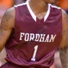 Maglia da basket Vin Fordham NCAA College 1 Chuba Ohams 13 Antwon Portley 30 Onyi Eyisi 4 Erten Gazi 20 Ivan Raut 2 Jalen Cobb 4 Paschall