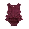 Sommer Neugeborenen Kind Mädchen Kleidung Ärmellose Strampler Solide Tutu Sunsuit Casual Outfit Kleidung 201028