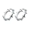 MloveAcc Pure 925 Sterling Silver Hoop Earring Barbed Wire S925 Earrings Gift for Women Girl Teen Jewelry B11738081