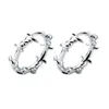 Mloveacc Pure 925 Sterling Silver Hoop Earring有刺鉄線S925イヤリングギフト