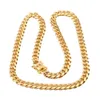 8mm/10mm/12mm/14mm/16mm Miami Cuban Link Chains Stainless Steel Mens 14K Gold Chains High Polished Punk Curb Necklaces