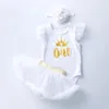 Ins tutu pantskirt romper hoofdband 3 stks meisjes mouwloze fotografie kinderen halloween prinses feestje kleding tule bubble baby verjaardag jurk