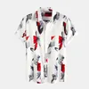 Męskie koszulki Męskie Koszulki kwiatowe Slim Fit T Shirt Bawełniany lniany nadruk krótkie rękawowe Modne Bluzka Top Vetement Homme 2022