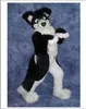 Halloween Long Fur Black Husky Dog Mascot Costume Fox Adults Animal Fancy Suit Unisexe