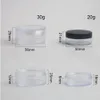 20 шт. Travel 20G 30G 1oz Round Plastic Clear Cosmetic Foldow Power Bars Cute Makeup Бак с черной белой крышкой и слойкой