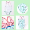 Costume da bagno da bambina con volant per neonato Costume da bagno da spiaggia in bikini con nuvola floreale e arcobaleno