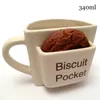 Transhome caneca de café criativa com biscoito bolso bolso bolso caneca engraçada canecas cerâmicas para café xícara de café xícara de café y200106