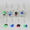 20pcs Hookahs Glass Nectar Dab Straw with 10mm 14mm Quartz Tips Keck Clip 5ml Silicone Container Reclaimer Nectar DHL