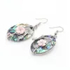 Ovale Naturel Abalone Shell Rose Fleur Boucle D'oreille Sea Shell Island Boucles D'oreilles Chic Boho Bijoux 5 Paires