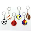 PVC Originality Nyckelkedja Fotboll Baseball Basketboll Volleyboll Keys Ring Lovely Portable Buckle med olika stilar sn3397