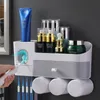 ONEUP Porta spazzolino da parete per accessori da bagno Set automatico di dentifricio Squeezer Rack di stoccaggio con cassetto LJ201204