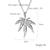 Mode ins designer populaire collier feuille d'érable en acier inoxydable hip hop hommes pendentif collier bijoux or argent 60cm