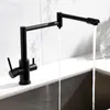 Mttuzk Brass Brank Black Kitchen Clocting Faucet с чистой водой Холодная кухня Современная питьевая вода 3 -высокая фильтрованный смеситель смесителя T200810