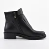 Nieuwe modezijde Zipper Zwarte enkellaarzen voor vrouwen Warm pluche Insole dames laarzen med hiel coole stijl herfst dames schoenen 201104