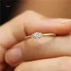 Trendy Thin Gold Silver Color Rings For Women Fashion Gold Zircon Ring Wedding Band Ring Jewelry Dropshipping