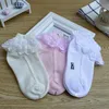 Barn korta strumpor bomull spets ruffle prinsessa mesh socka för spädbarn baby tjejer pojkar barn vit rosa blå liten flicka strumpor 20211229 h1