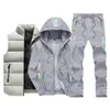 Men Tracksuit Outfit Sweat Suit Winter's Clothing Set 3 Pieces Vest Hoodie Set Fleece Zipper Casual Sport Sweatpant 220215