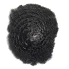 Czarny człowiek Afro Splot Ludzki Włosy Jednostka Toupee Mężczyzna Włosów Wig Natural Toupee Human Hair System Wymiana Słuchawki