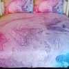 Установите красочные мраморные постельные принадлежности Pastel Pinkel Pinke Blue Purple Quicksand Covet Cover Абстрактное искусство Кровать Комплект Яркая Девушка Корпус Y200111