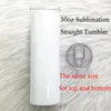 20oz/30oz DIY Blank Sublimation Straight Tumbler mit Strohhalm Edelstahlbecher Doppelt vakuumisolierte tragbare Autobecher für Reisen