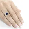 Wedding Rings USTAR Luxury Flower For Women Fashion Jewelry Shiny Blue Cubic Zircon Star Engagement Female Anel Gift1
