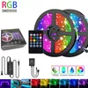 RGB светодиодная полоса SMD5050 диод гибкая лента 5M 10M светодиодная полоса полная набор с музыкальным контроллером 20 ключей удаленный 12V адаптер питания