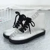 Fashion transparent water shoes rain shoes for woman plastic Flats bottom Heeled Middle Tube Rain Boots Waterproof non-slip Water Shoe