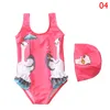 33 stijlen Hot Kids Cartoon Horse Floral One-Pieces Swimwear Girls Swimsuits Bodysuit Kid Bikini Ruche Beach Sport Baden Pakken Kinderkleding 2-8y