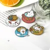 Cartoon Cute Teacup Cat Enamel Pins Colors Sweet Various Type Funny Brooches For Kids Gift Lapel Pins Bags Clothes