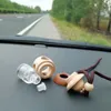 Style en bois suspendus voiture diffuseur d'arôme bouteilles 5 ml voiture parfum bouteille en verre mignon pendentif suspendu livraison gratuite