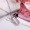 Pet Paws Ashes Urn Jewelry For Sleepy Dog Stainless Steel Cylinder Cremation Urn Ashes Memorial Pendant Keepsake Necklace