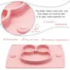 Qshare Baby Set de table Plaques d'aspiration en silicone pour enfants Nourrissons Alimentation des aliments Vaisselle Plateau Plats faciles à nettoyer Tapis en silicone LJ201019