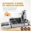 220V Commercial Doubles Row Uppvärmning Automatisk Donut Machine Electric Donuts Fryer Rostfritt Stål Donut Maker Maker