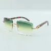 2022 Sonnenbrille mit Schneidlinsen 3524020, Pfauenholzbügelbrille, Größe: 58-18-135 mm